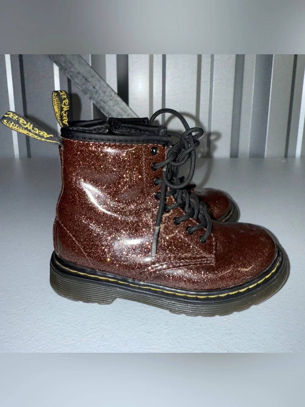 DR. MARTENS 1460 GLITTER TODDLER ANKLE BOOTS SIZE 9